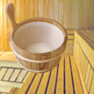 Sauna Aufgusskübel Saunakübel Bastring mit Kunststoffeinsatz