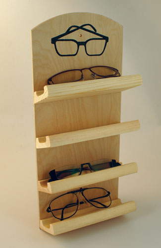 Brillenhalter Holz für 4 BrillenSauna Saunazubehör aus Fichtenholz 
