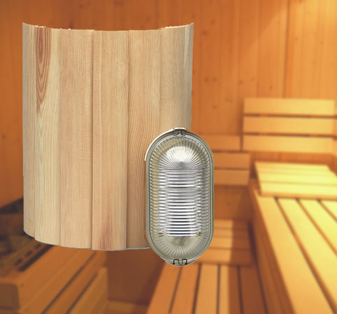 Sauna Lampenschirm Wand-Montage FIN mit Lampenfassung