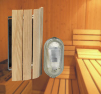 Sauna Lampenschirm Eck-Montage FIN mit Lampenfassung
