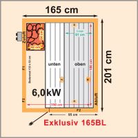 Element Sauna Fichte Trend Exklusiv Typ 165BL